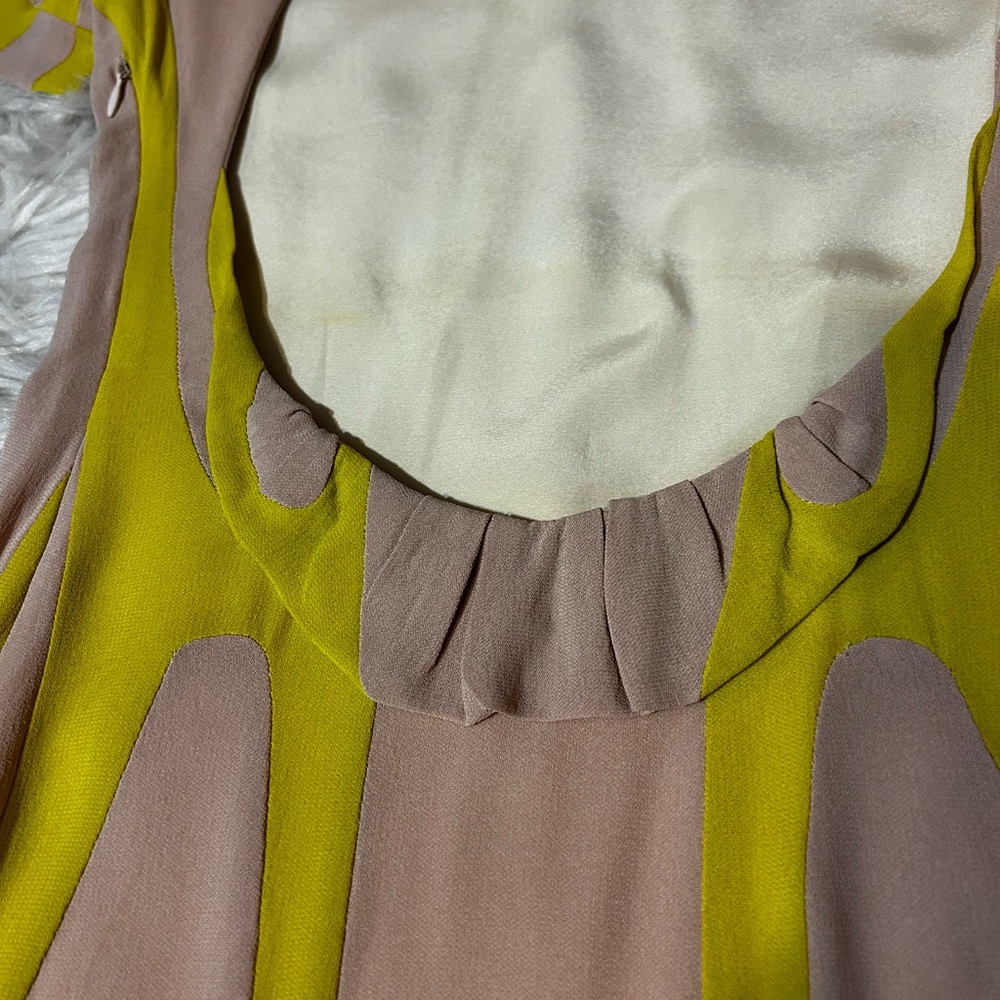 CELINE Vintage Y2K circa 2005 open back yellow and pink dress - Picture 7 of 8